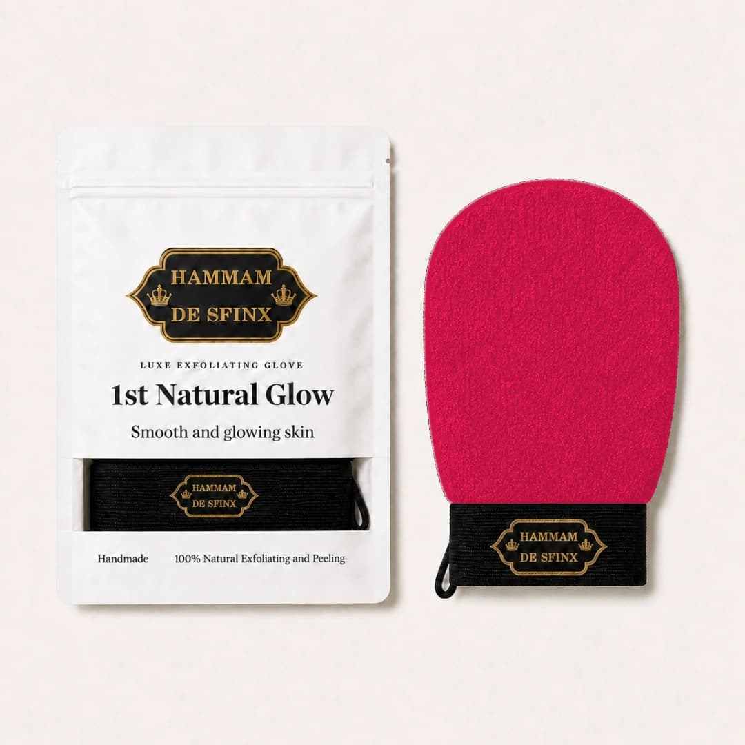 HDS Moroccan scrub glove Raspberry red